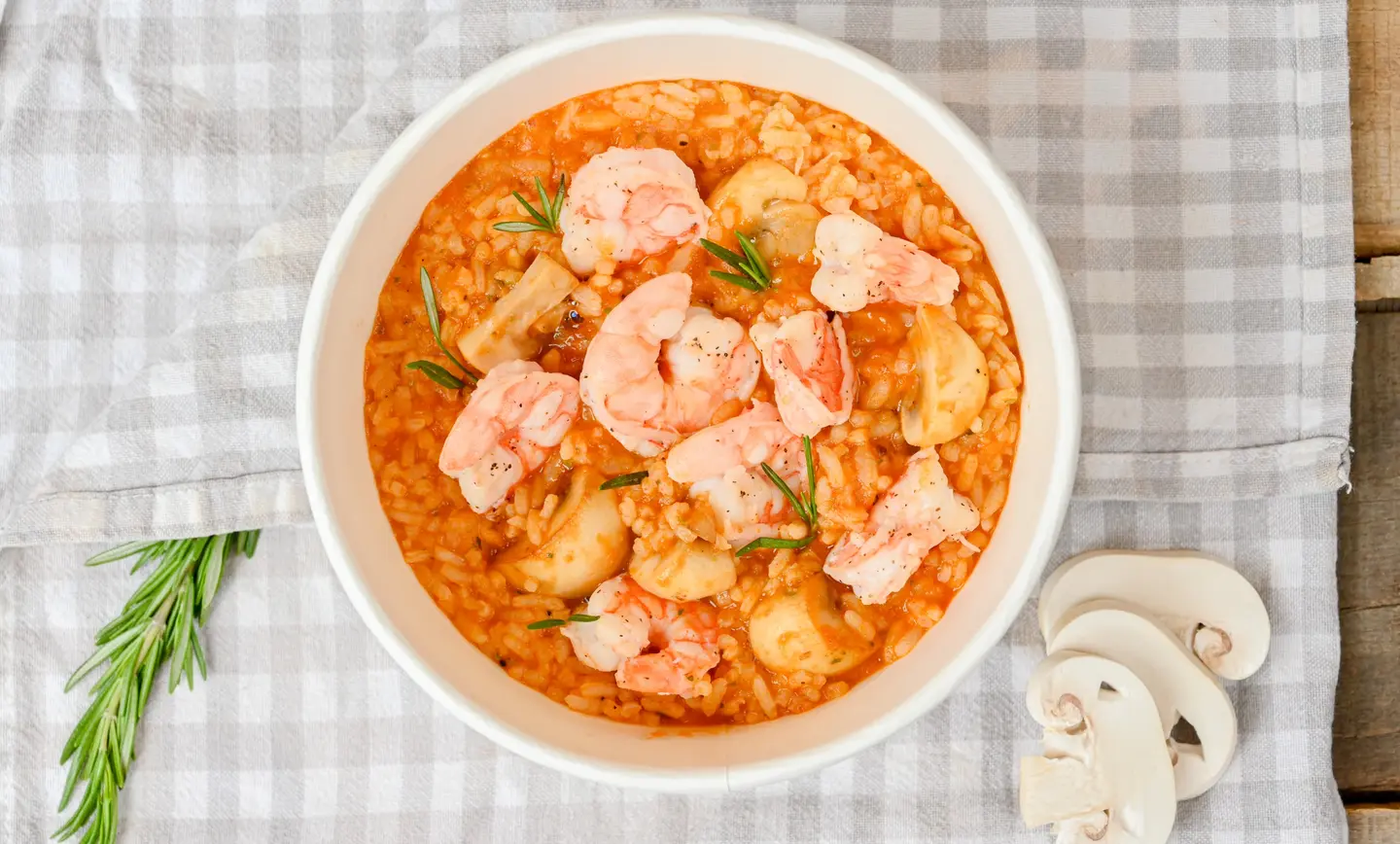 Shrimp Risotto With Red Sauce