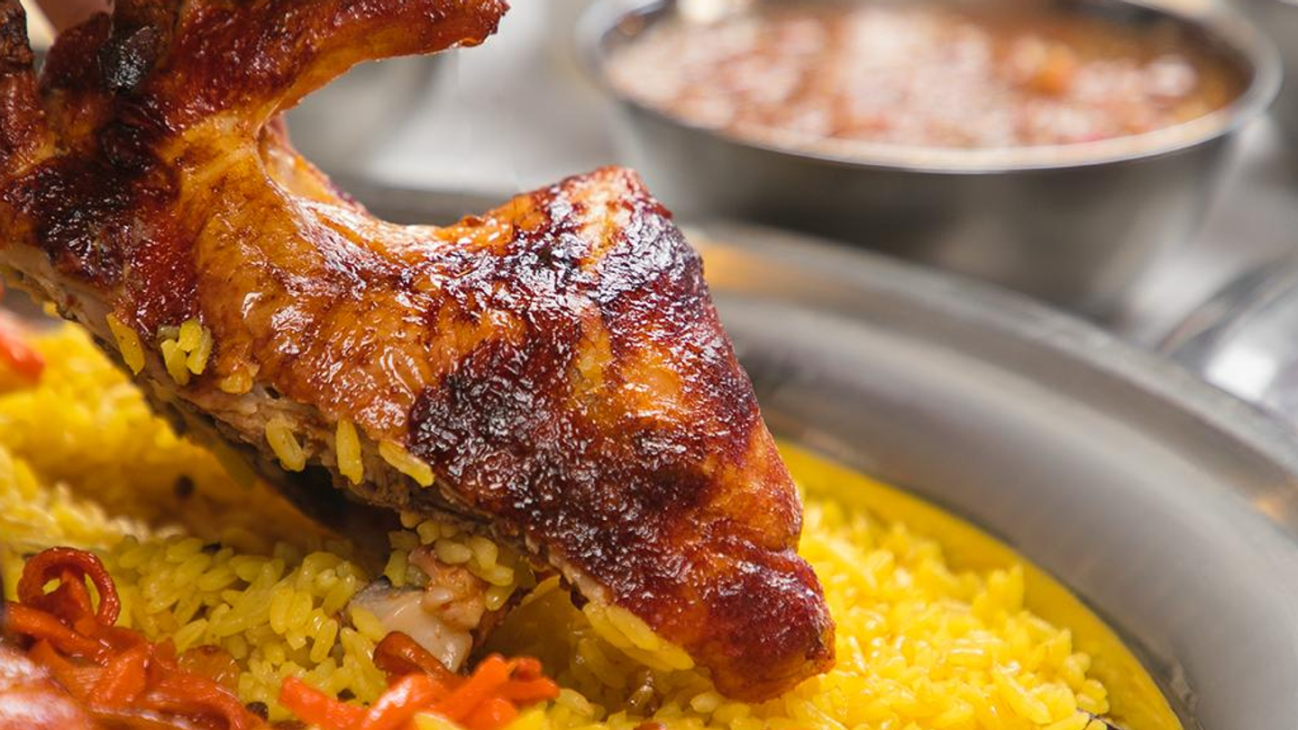 نص شواية مع الأرز