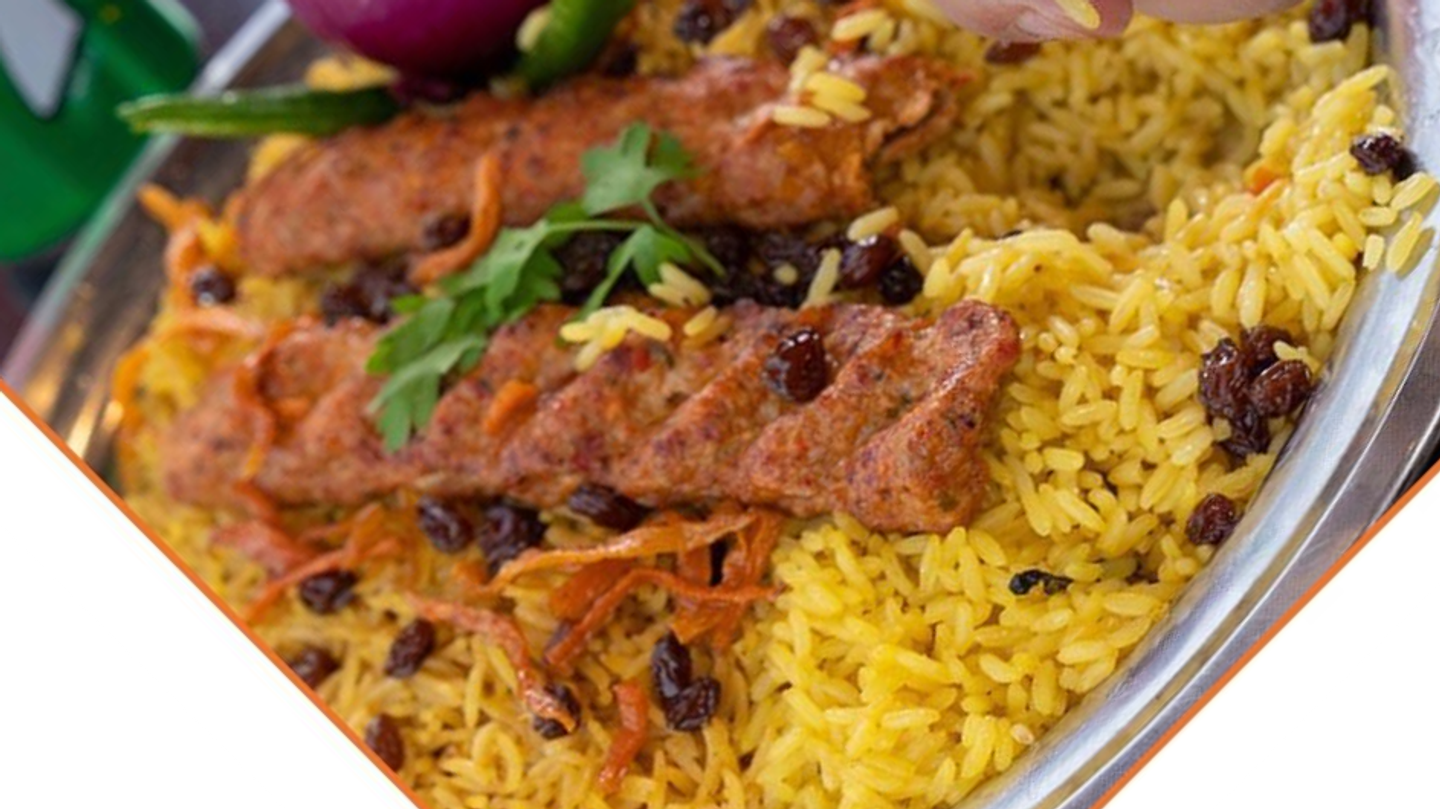 كباب دجاج مع الأرز