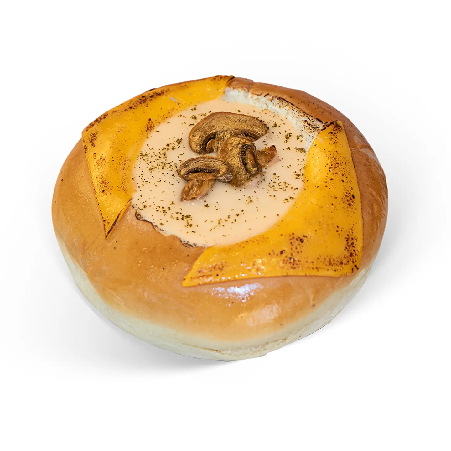 شوربة وعاء الخبز مشروم