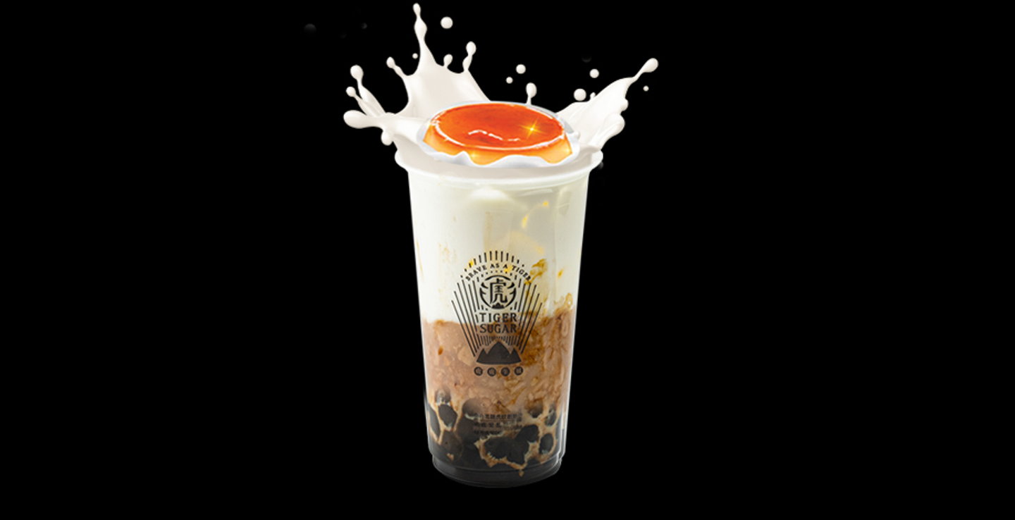 Sweet Taro Milk With Boba And Brulee