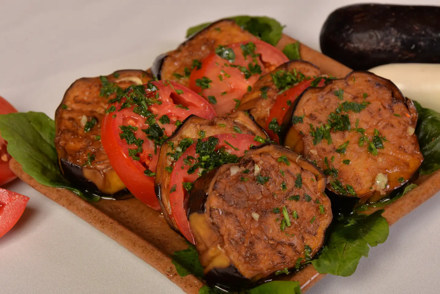 Fried Eggplant With Vinegar And Garlic