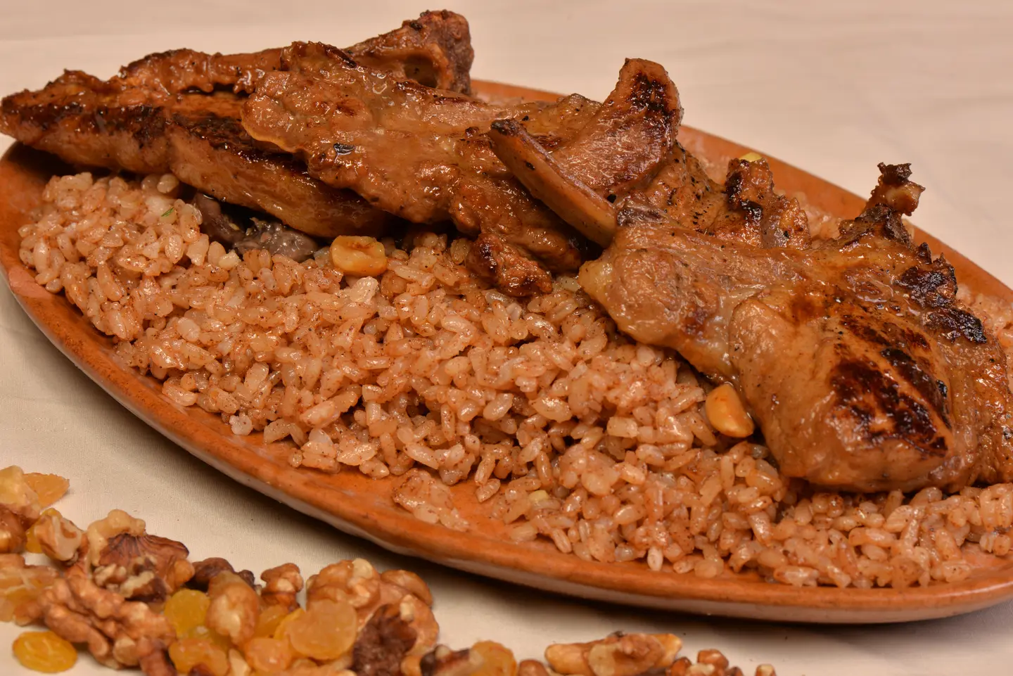 Grilled Lamb Chops With Mixed Rice