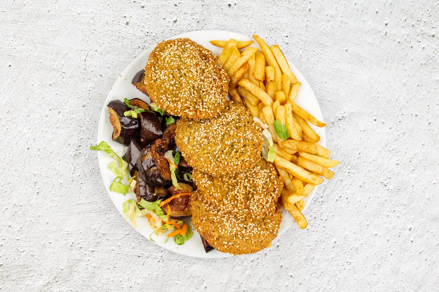 Mix Falafel, Eggplant And Fries