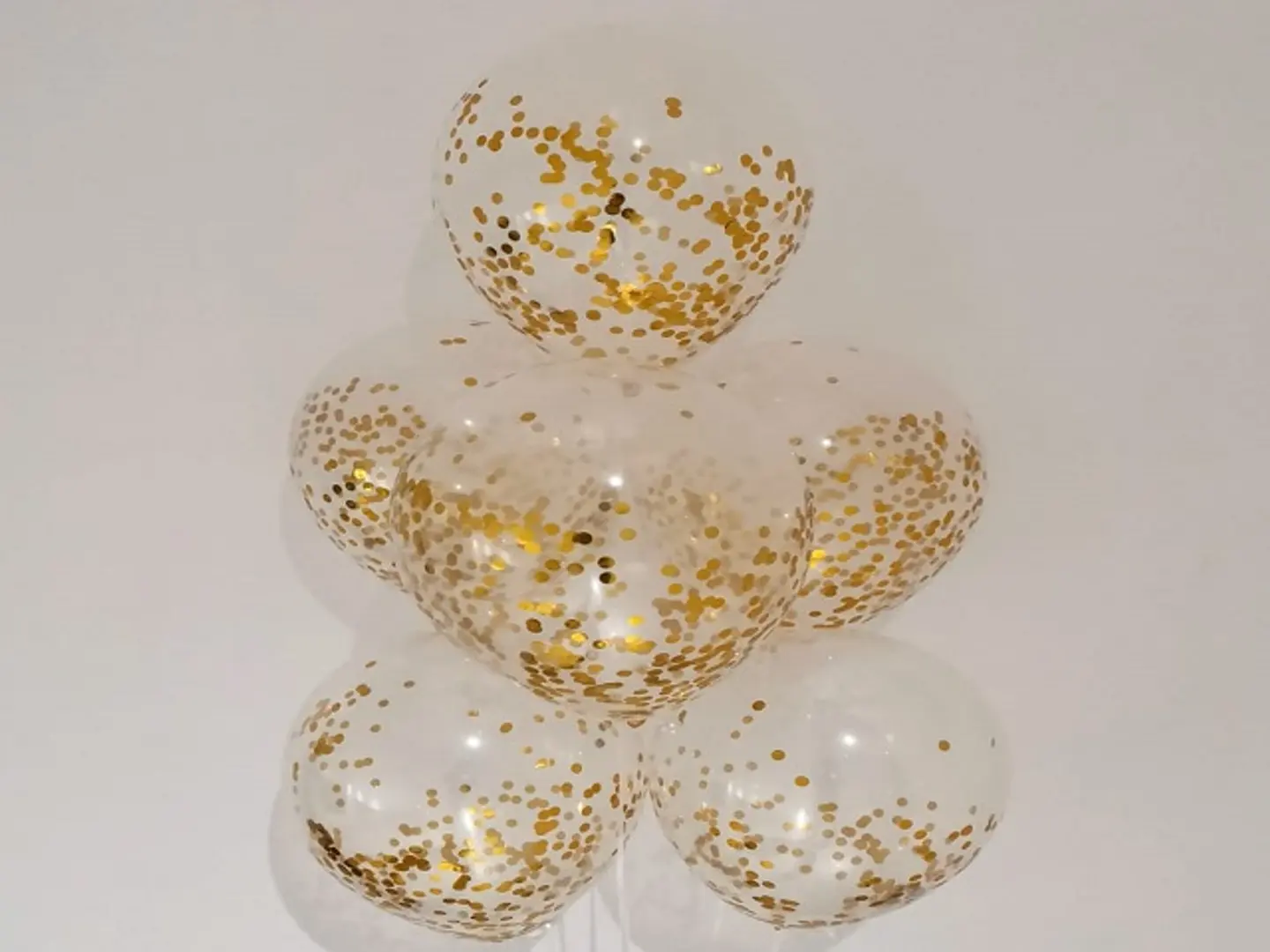 6 Clear Latex With Gold Confetti