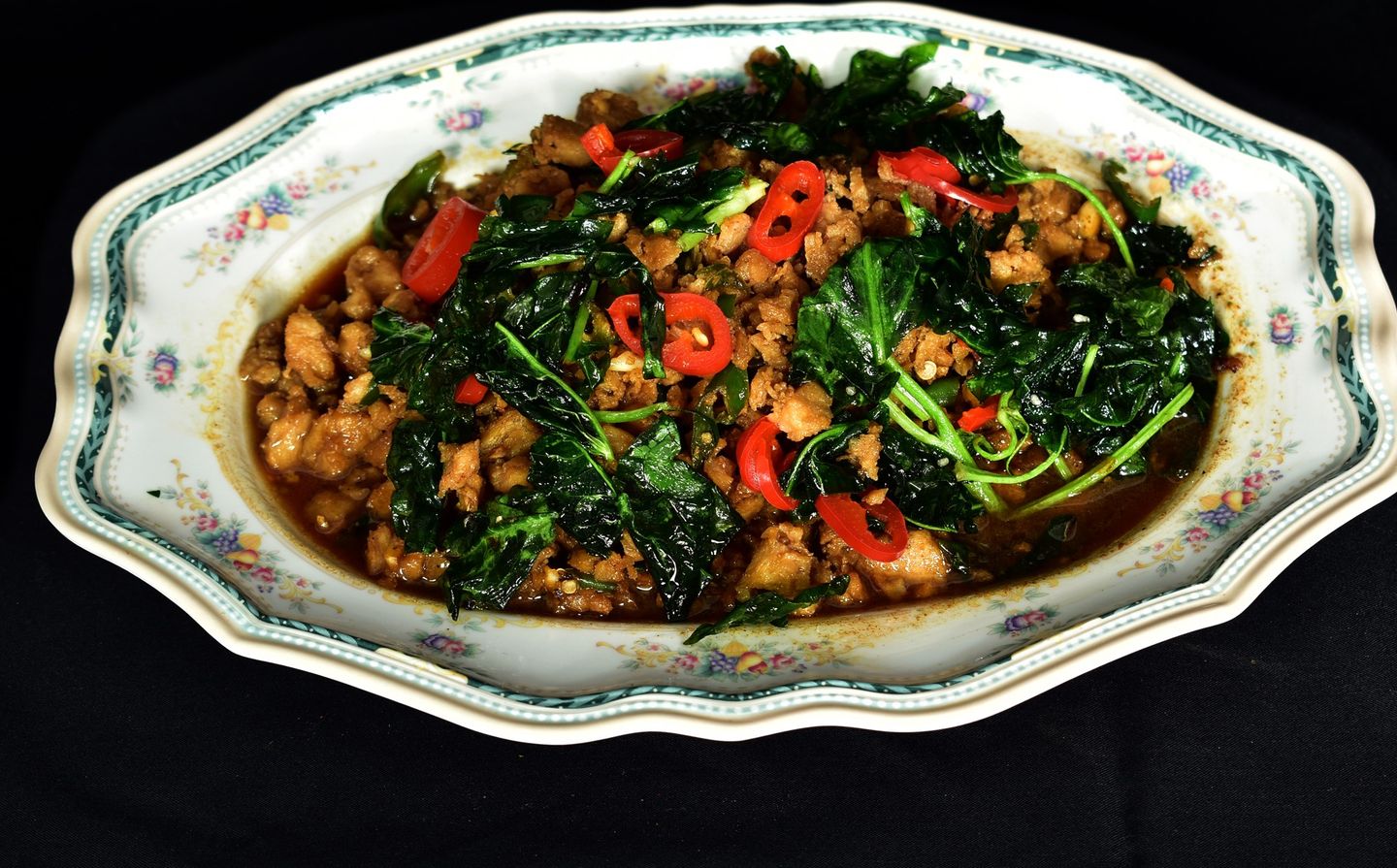 Chicken With Basil Leaves