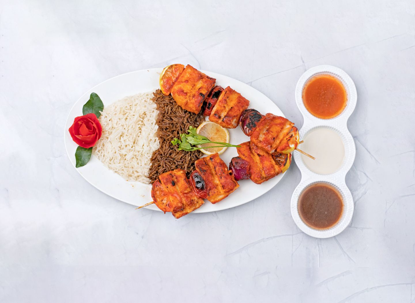 شيش سمك مع الارز