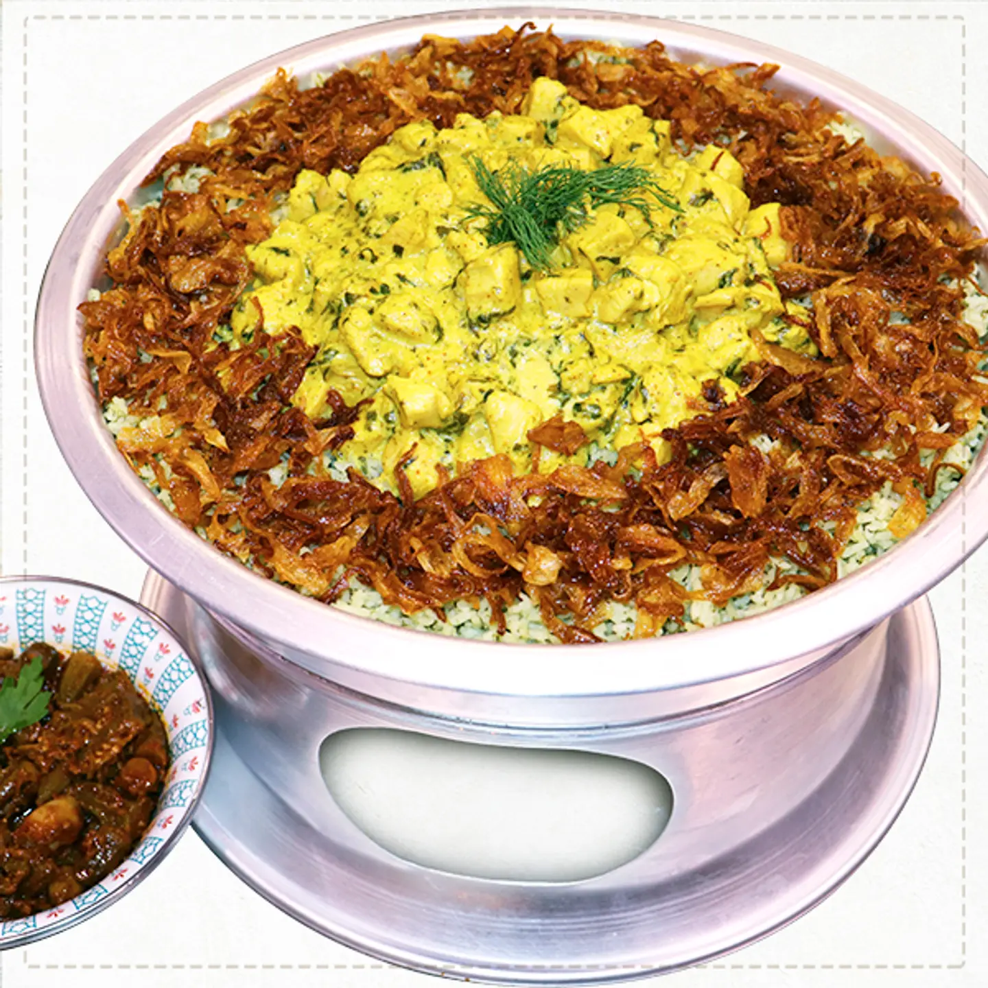 Rice With Dill And Chicken And Cream With Okra Agar Heater