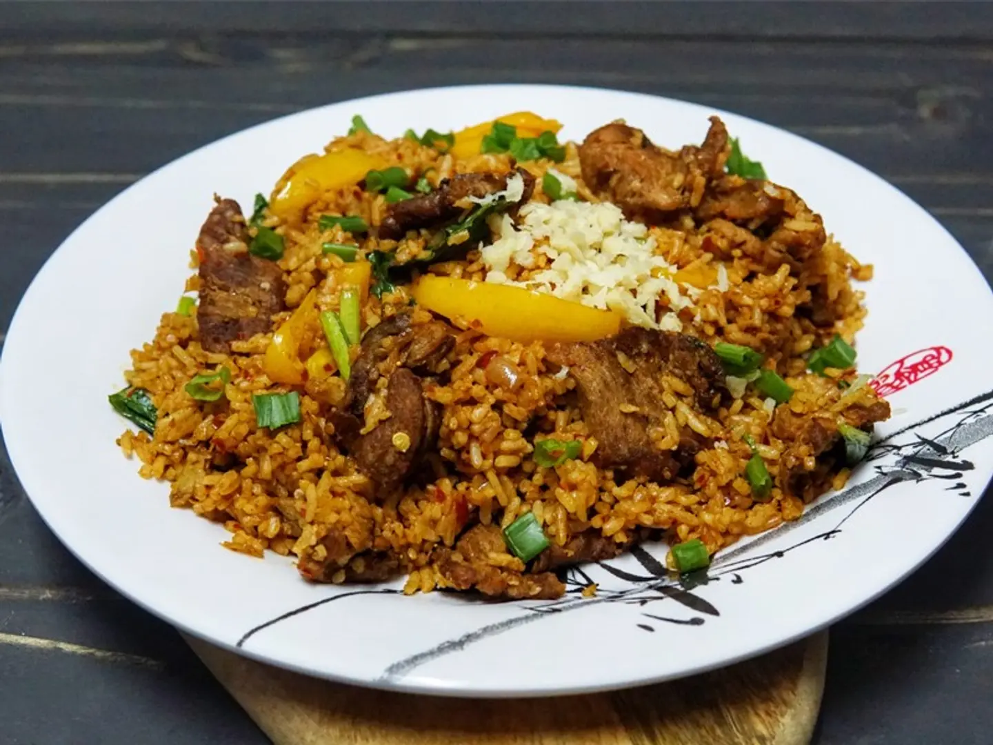 Fried Rice With Meat Slices