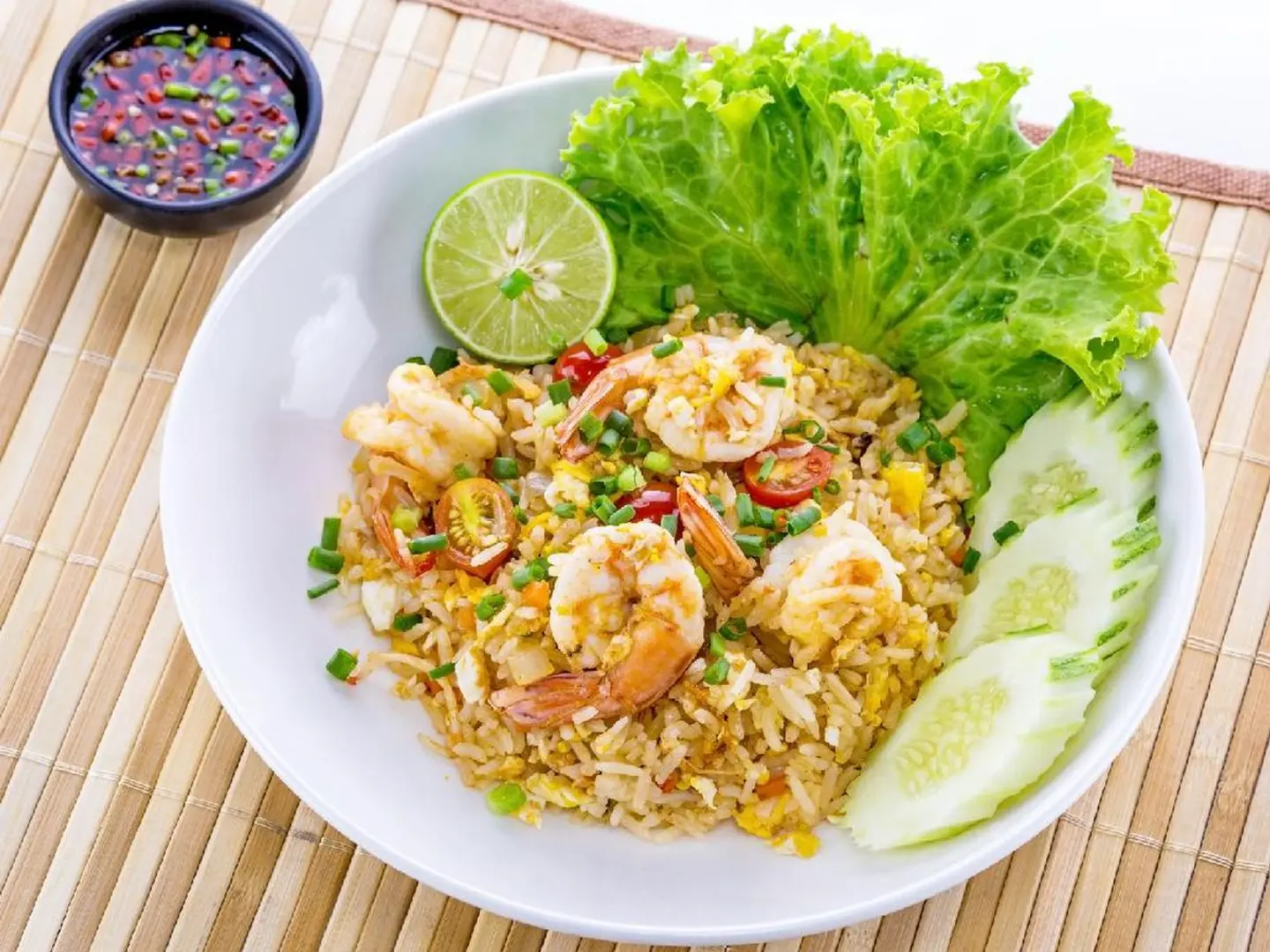 Fried Rice With Shrimp And Oyster Sauce