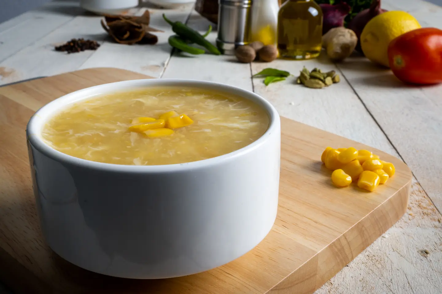 شوربة دجاج بالذرة