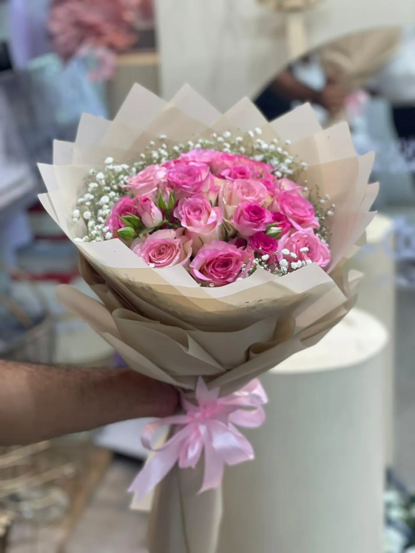 بوكيه جوري وردي تغليف وردي