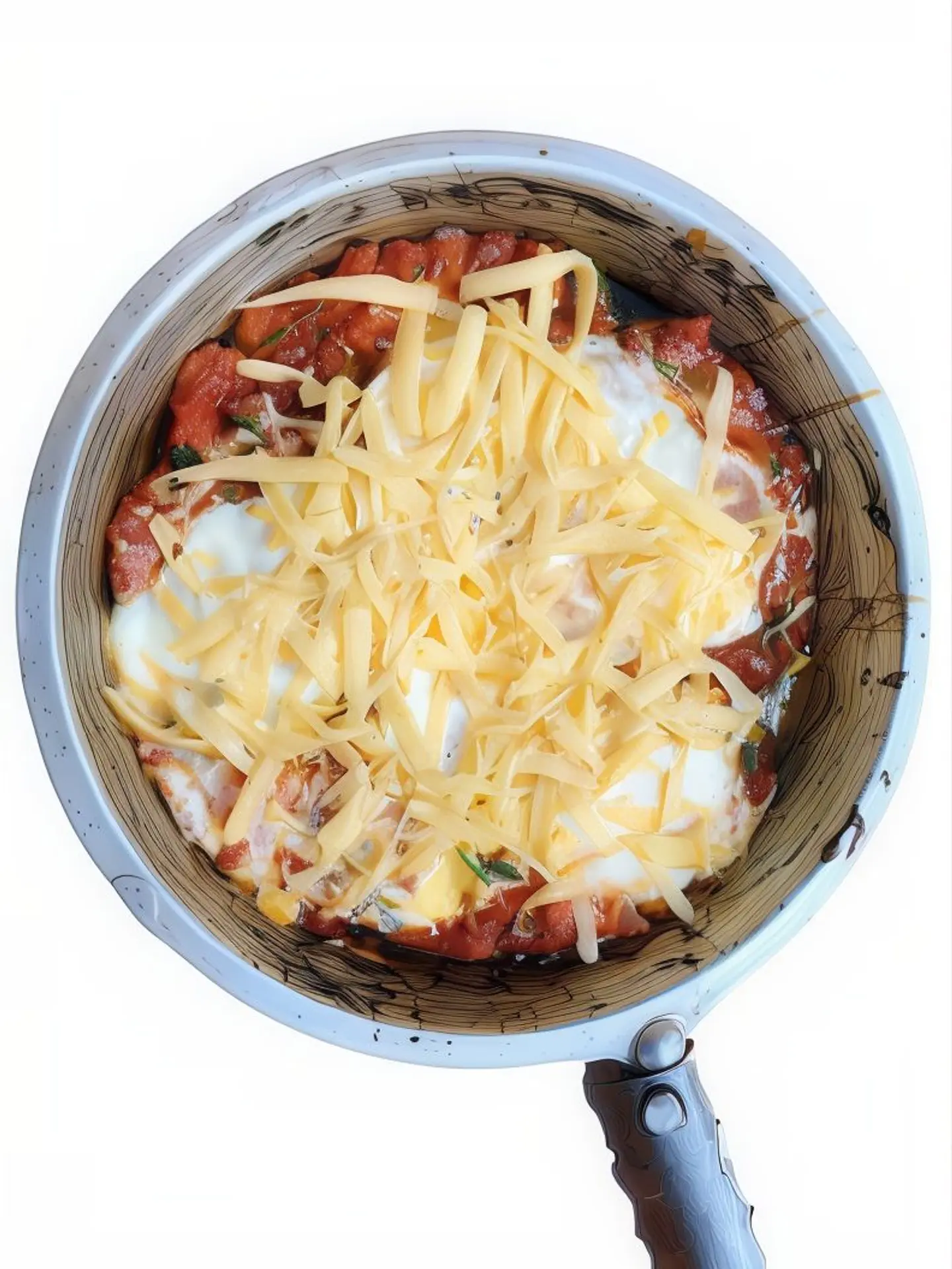 بيض مكشن تاوة جبن