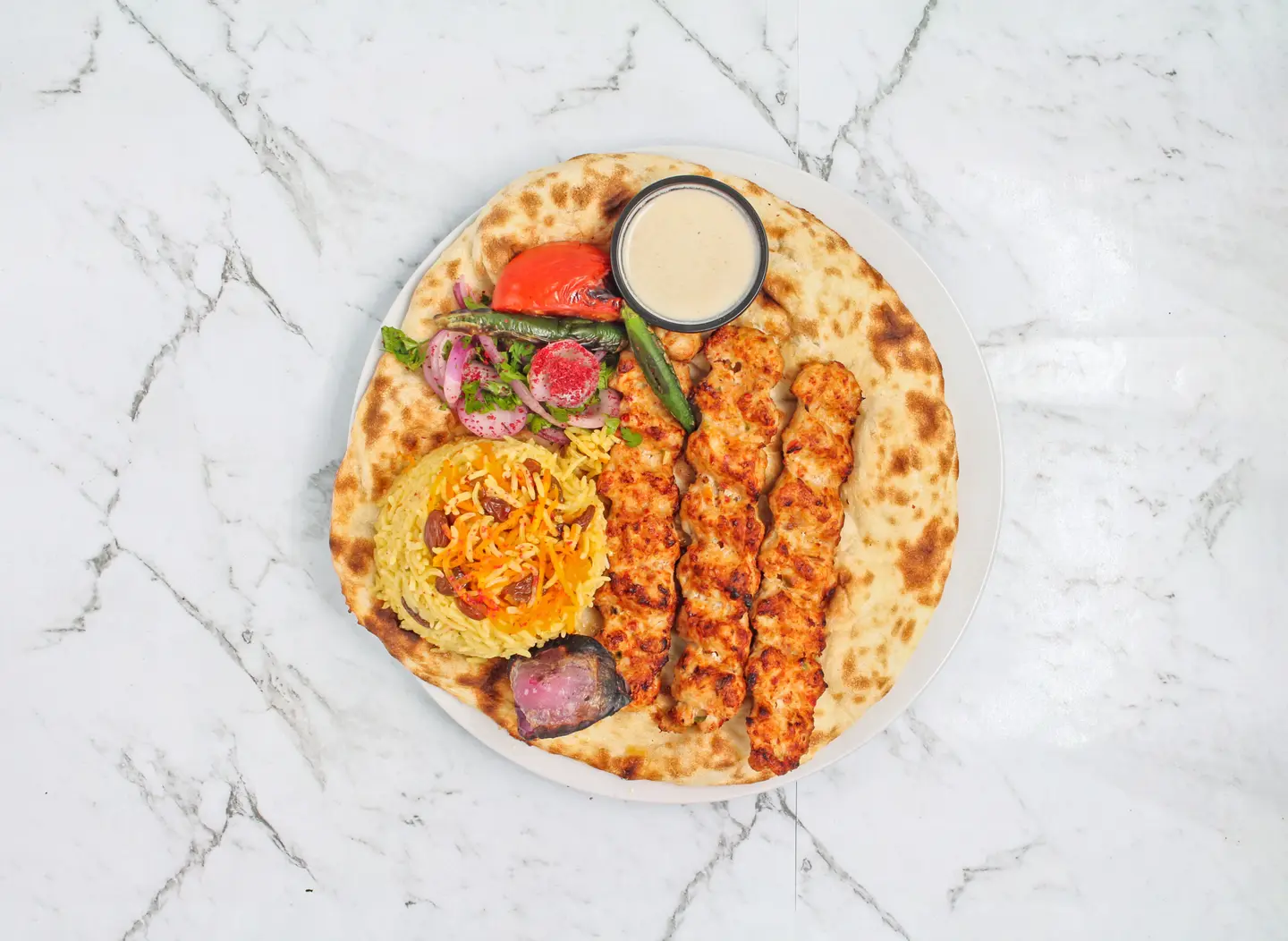 Chicken Kebab With Rice For One Person