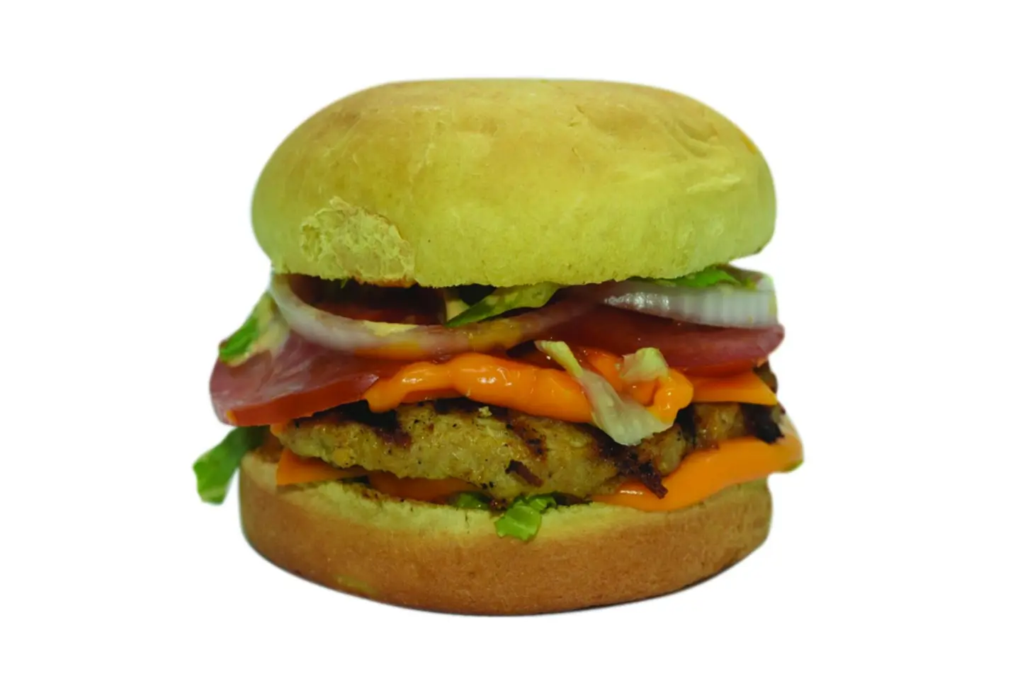 برجر دجاج مشوي بخبز البطاطس