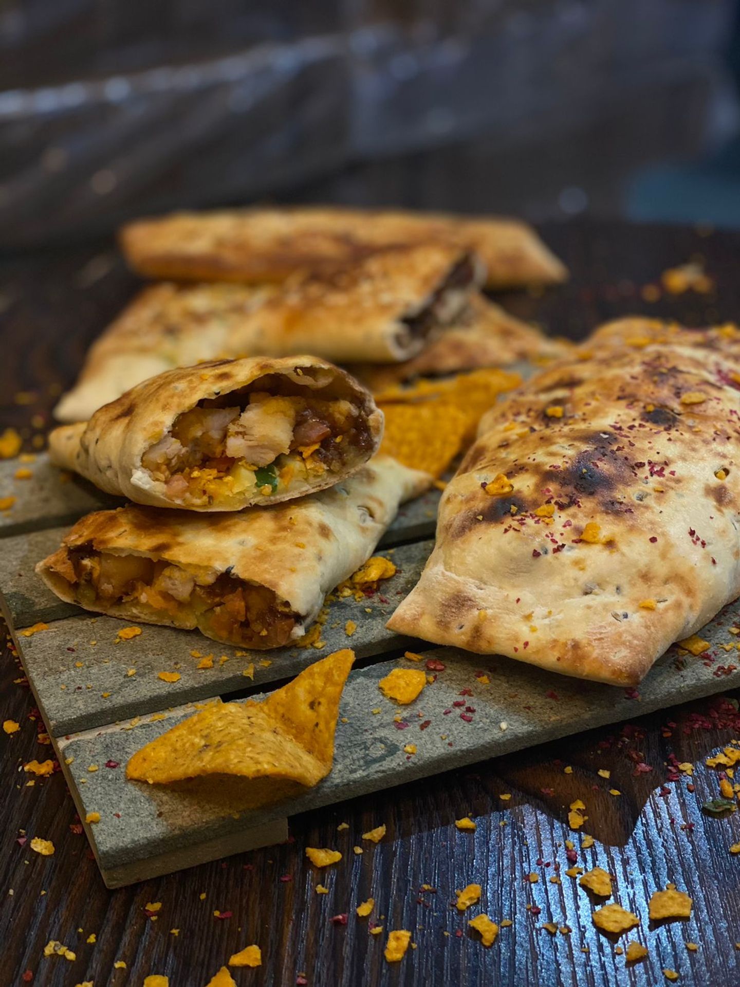 مشطورة اللحم بالطحينة