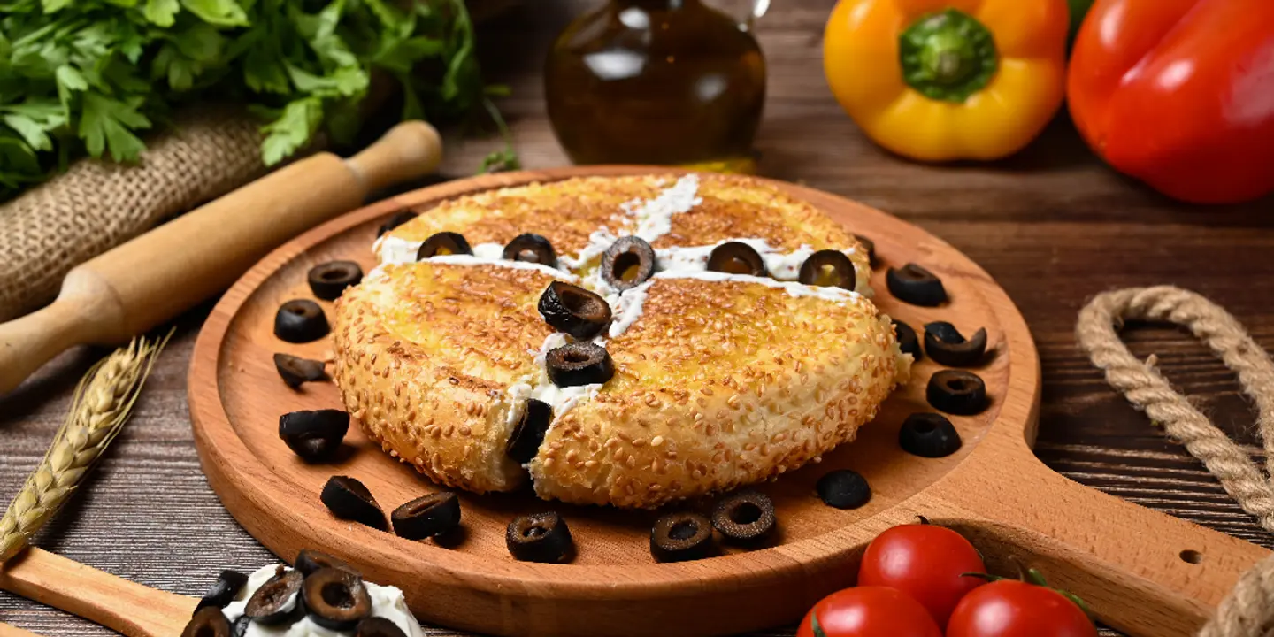 Baked Labna With Olives - Baked Labna With Olives