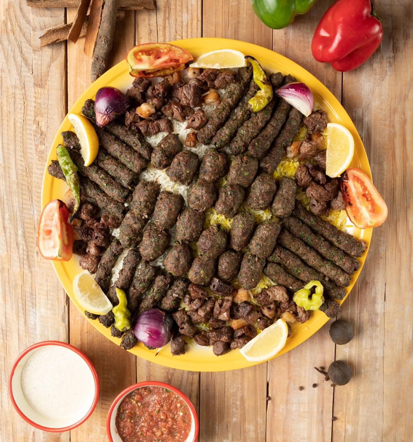 طبق الشامية لحم - مع الأرز