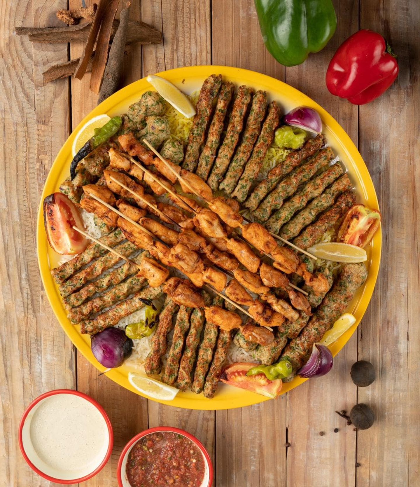 طبق الشامية دجاج - مع الأرز