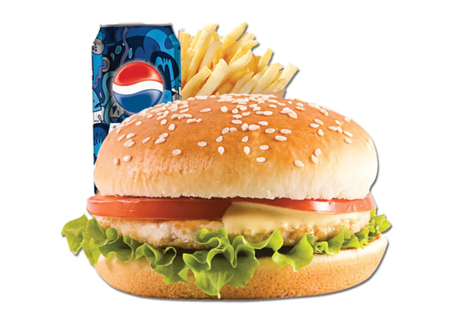 وجبة برقر دجاج دبل