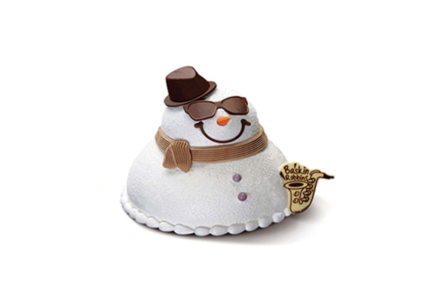 Small Round Cake   Musician Snowman