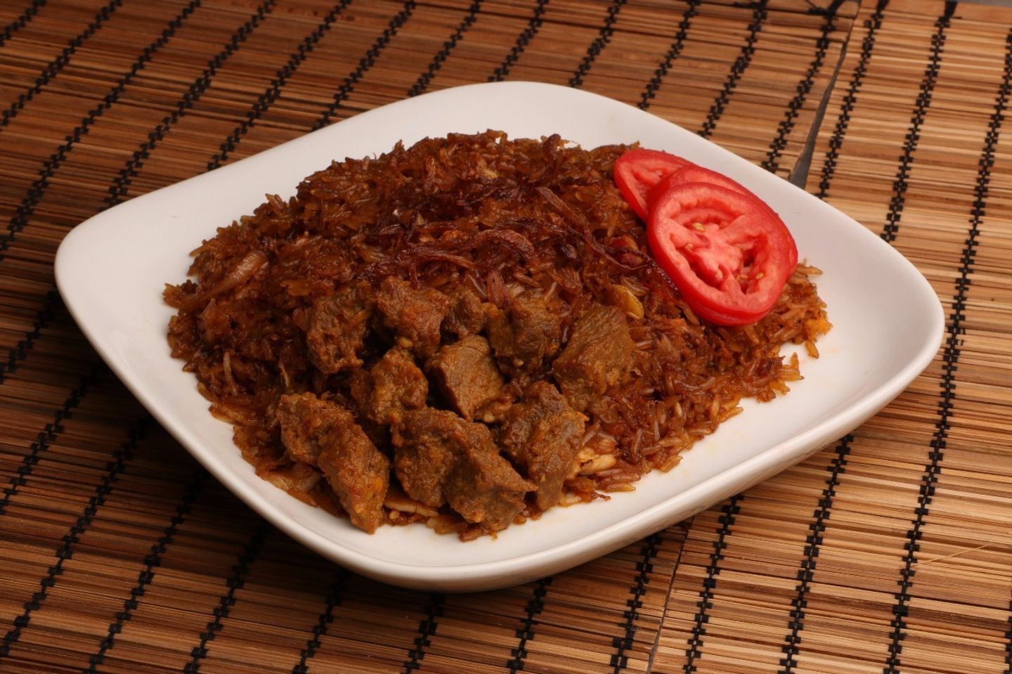 أرز مقلي لحم