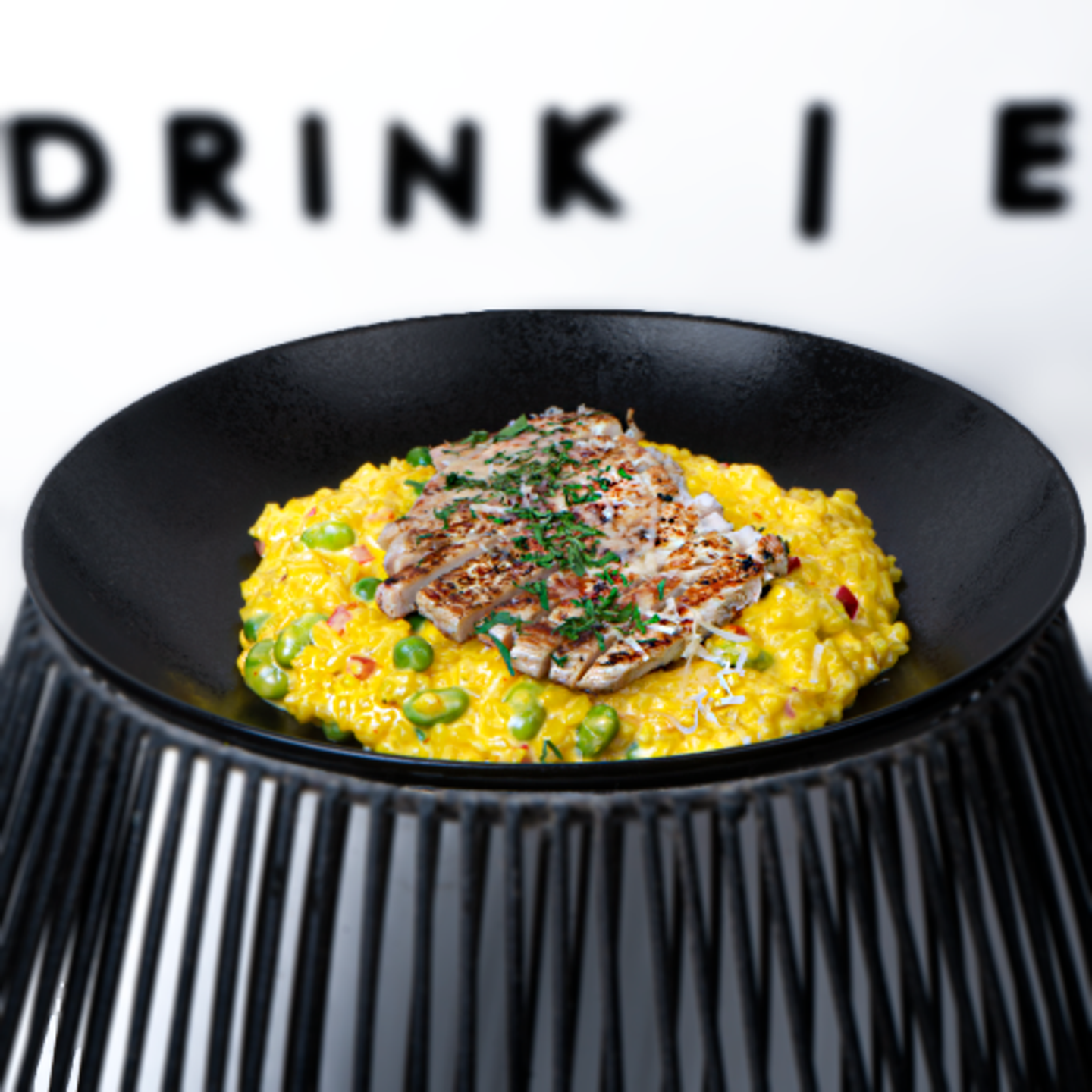 Saffron Risotto With Grilled Chicken