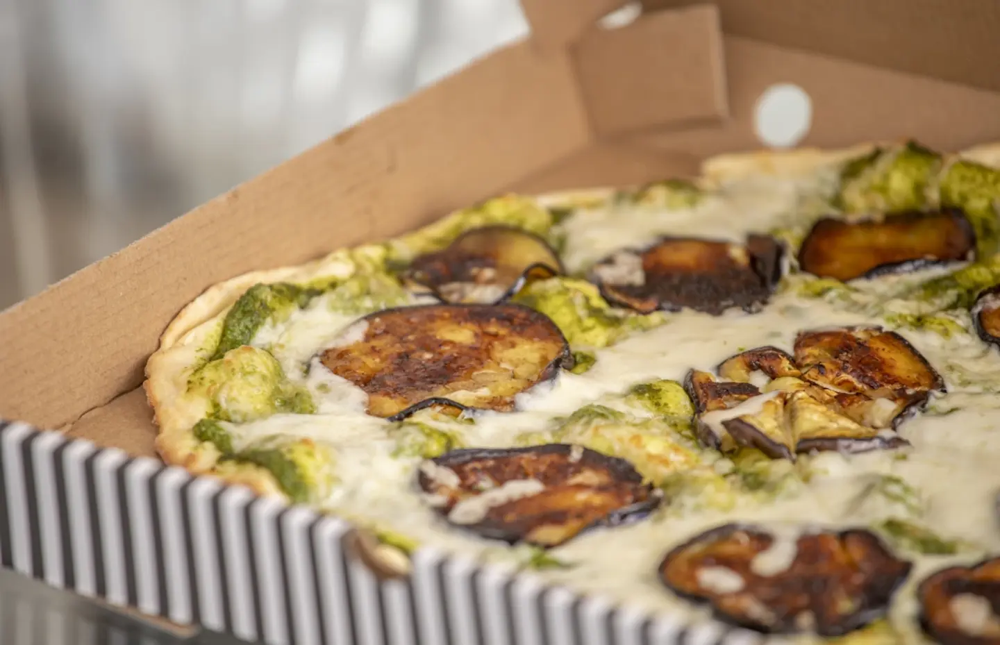 Eggplant Pesto Pizza