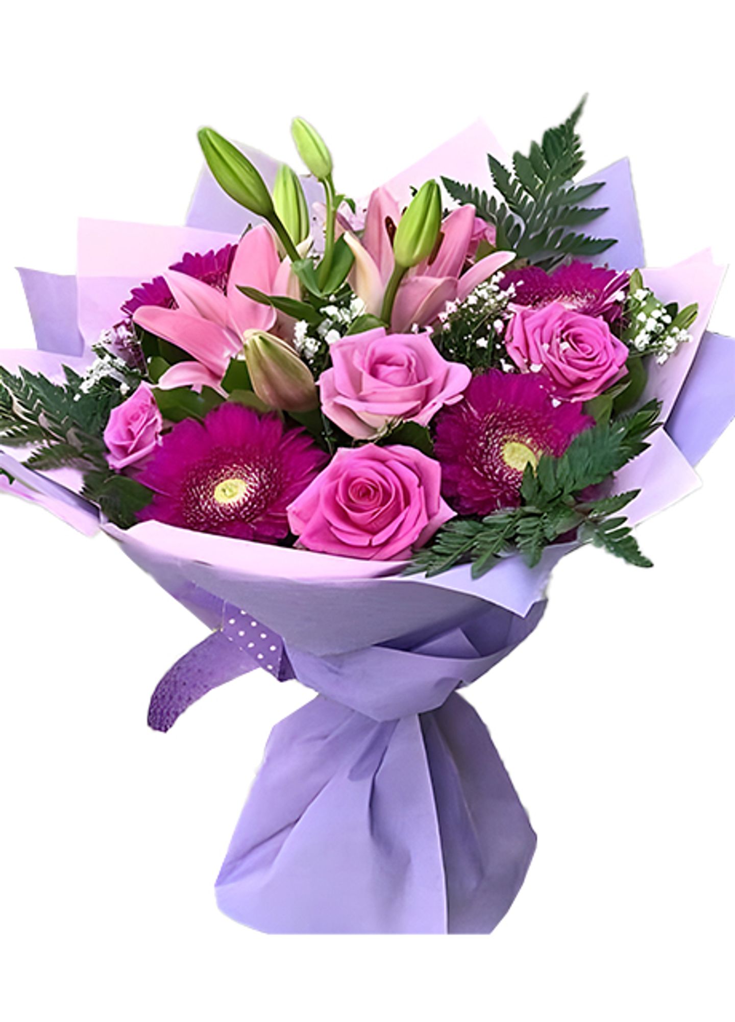 بوكيه يد لليم روز مع gerbera