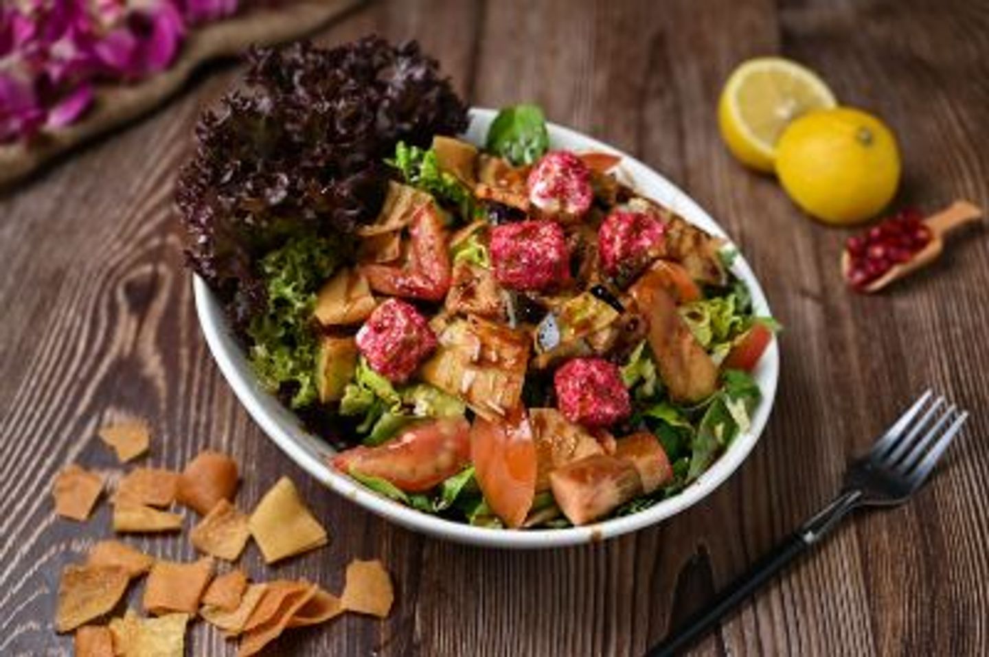 Fattoush With Feta Cheese Paneer Salad