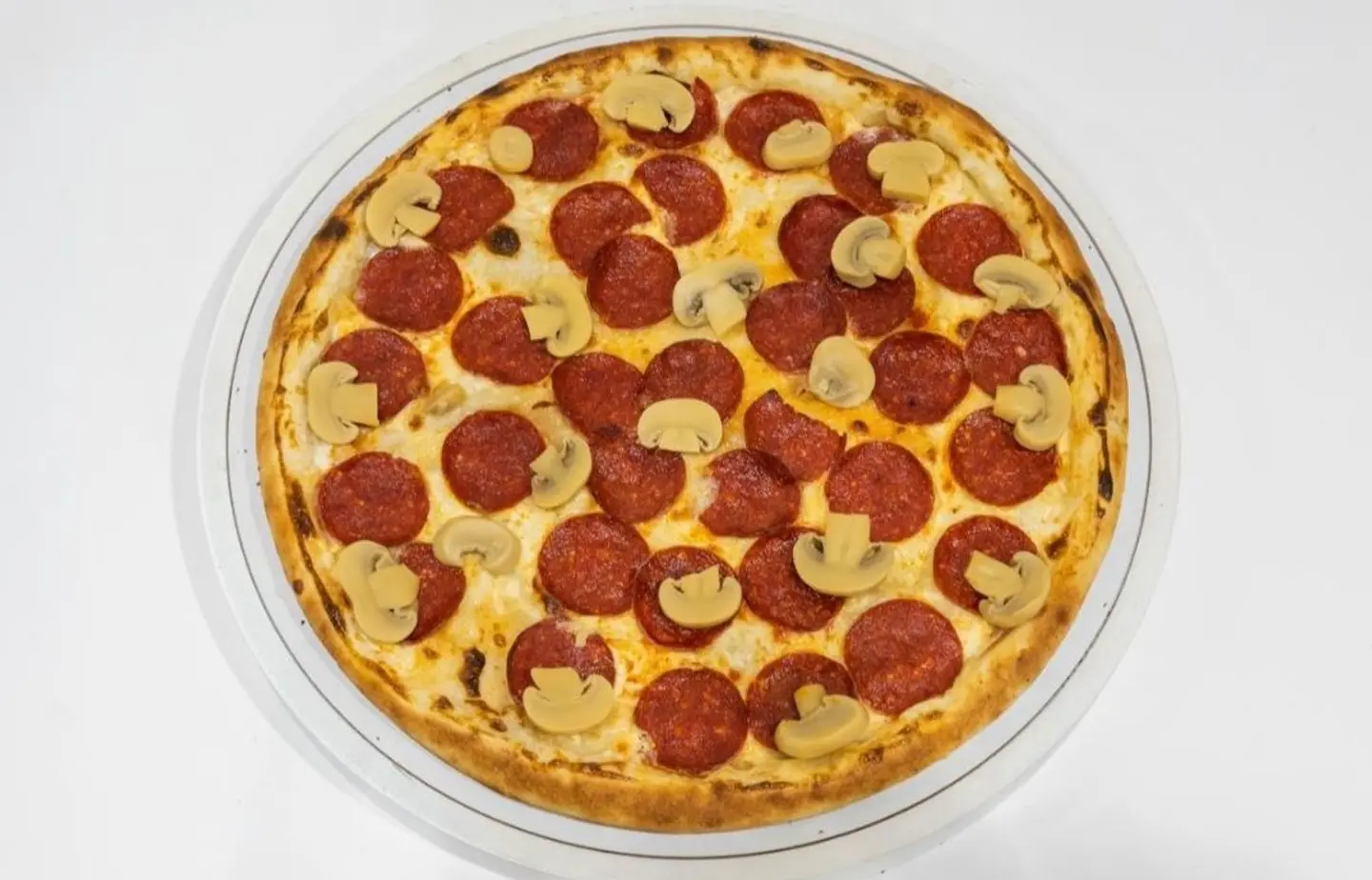 Pepperoni Pizza With Mushrooms
