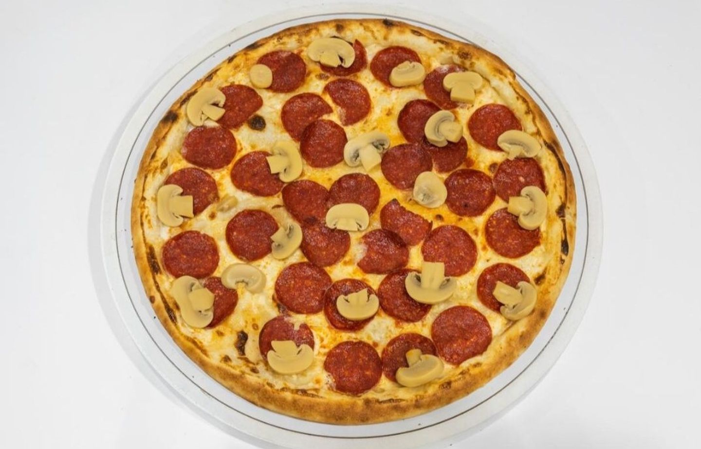 Pepperoni Pizza With Mushrooms