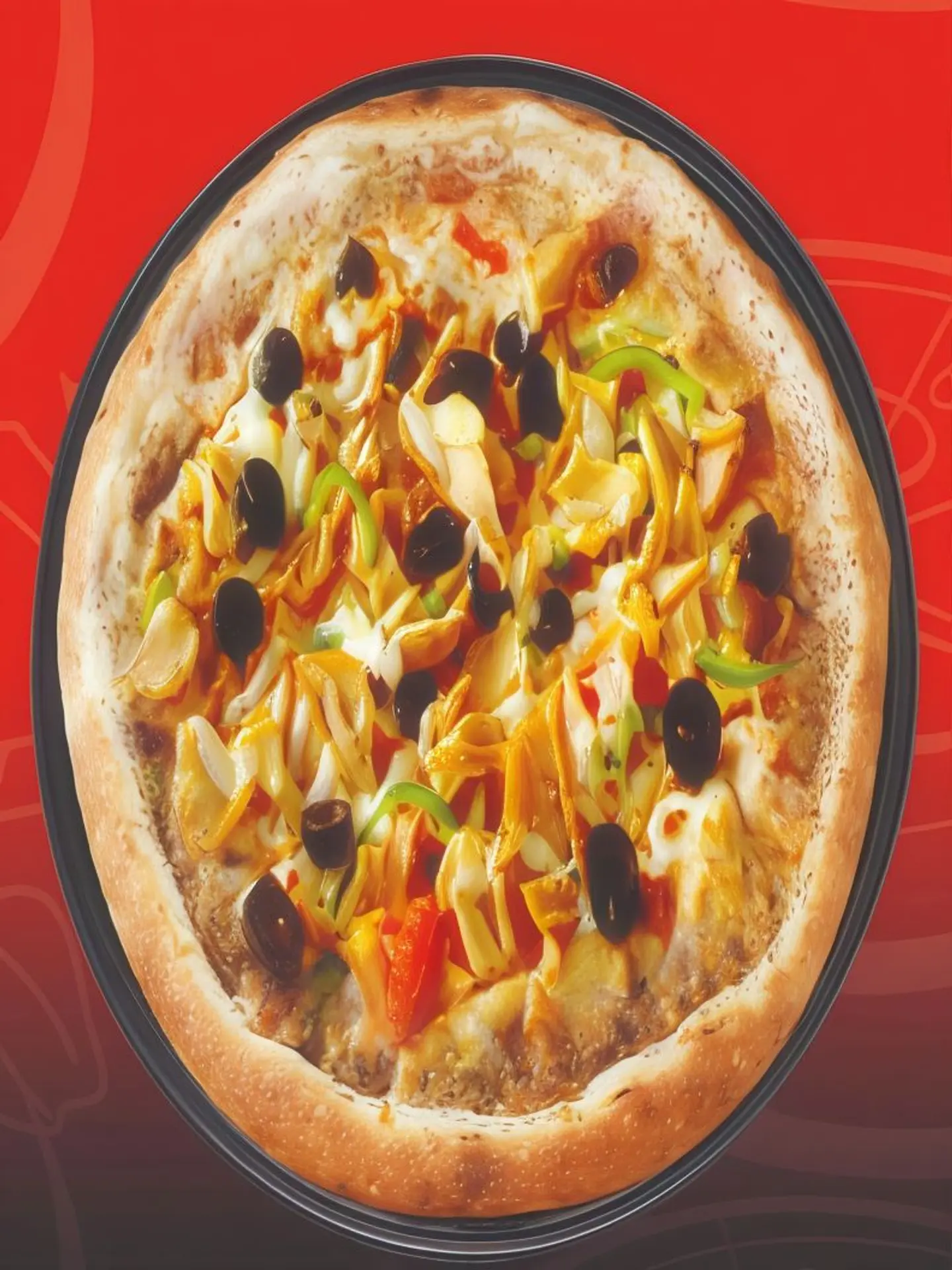 بيتزا فطر مع خضار كبير