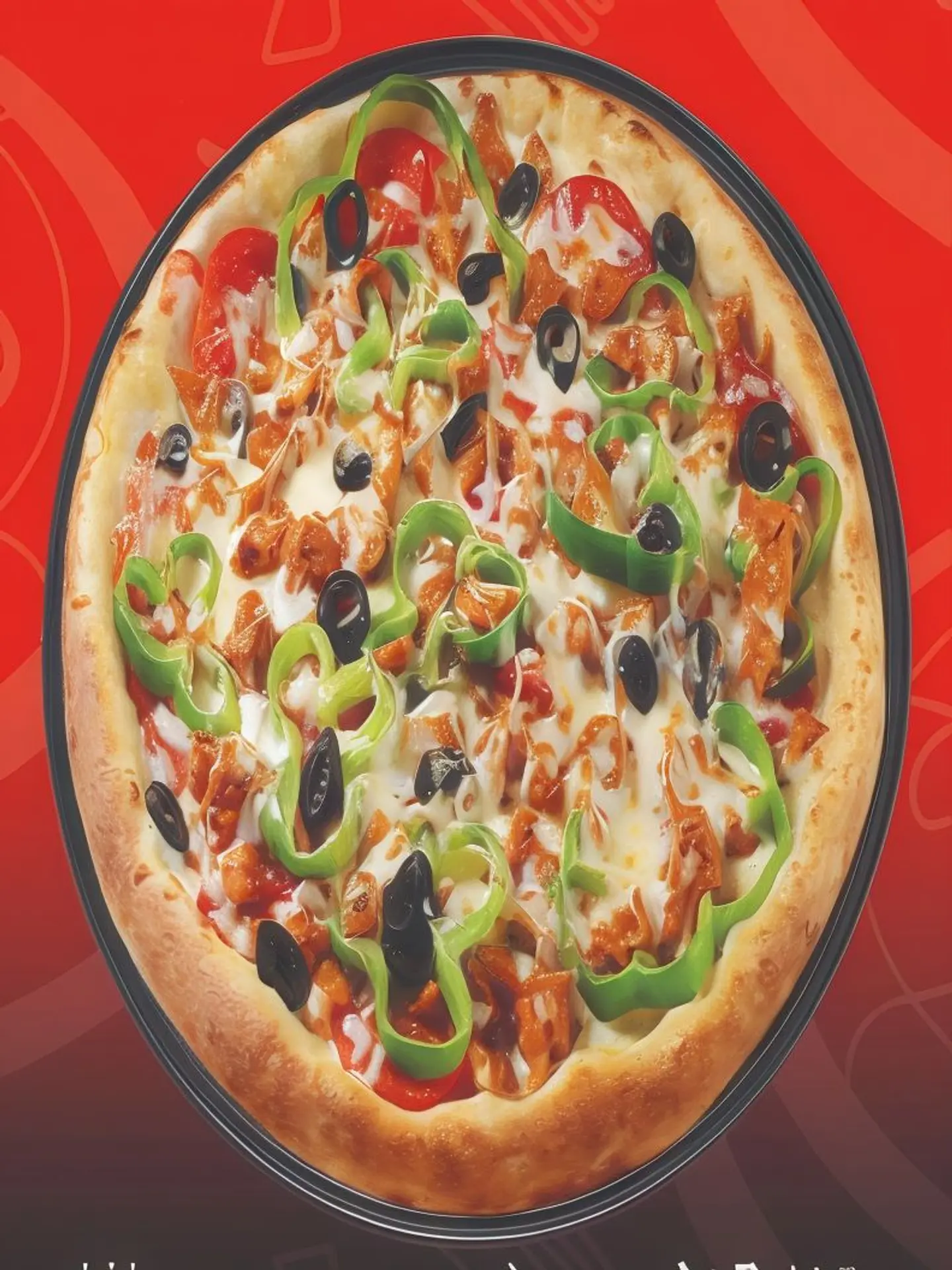 بيتزا قطع دجاج مع جبن سائل كبير