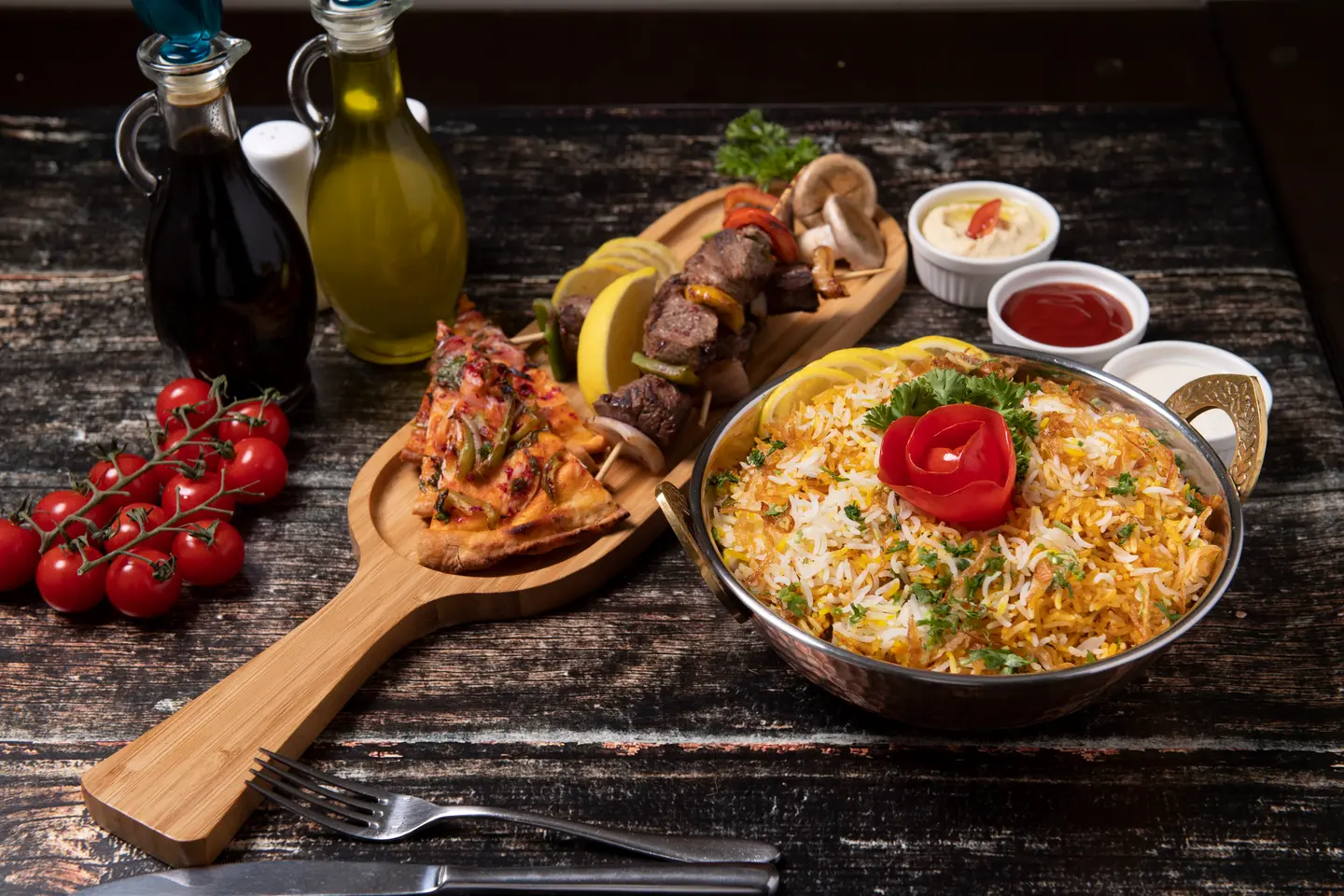 Beef Skewer With Biryani Rice