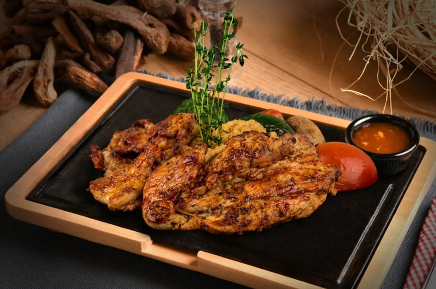 Grilled Half Chicken With Burghul