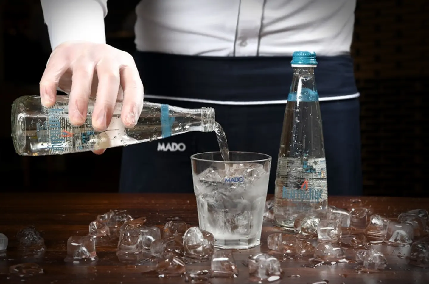 Small Mineral Water Glass Bottle