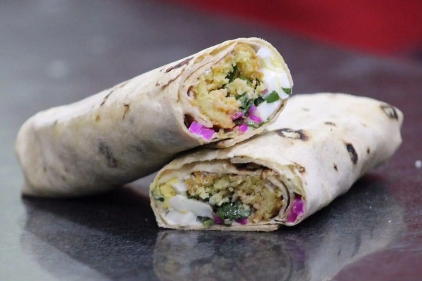 Egg And Hummus Falafel Sandwich