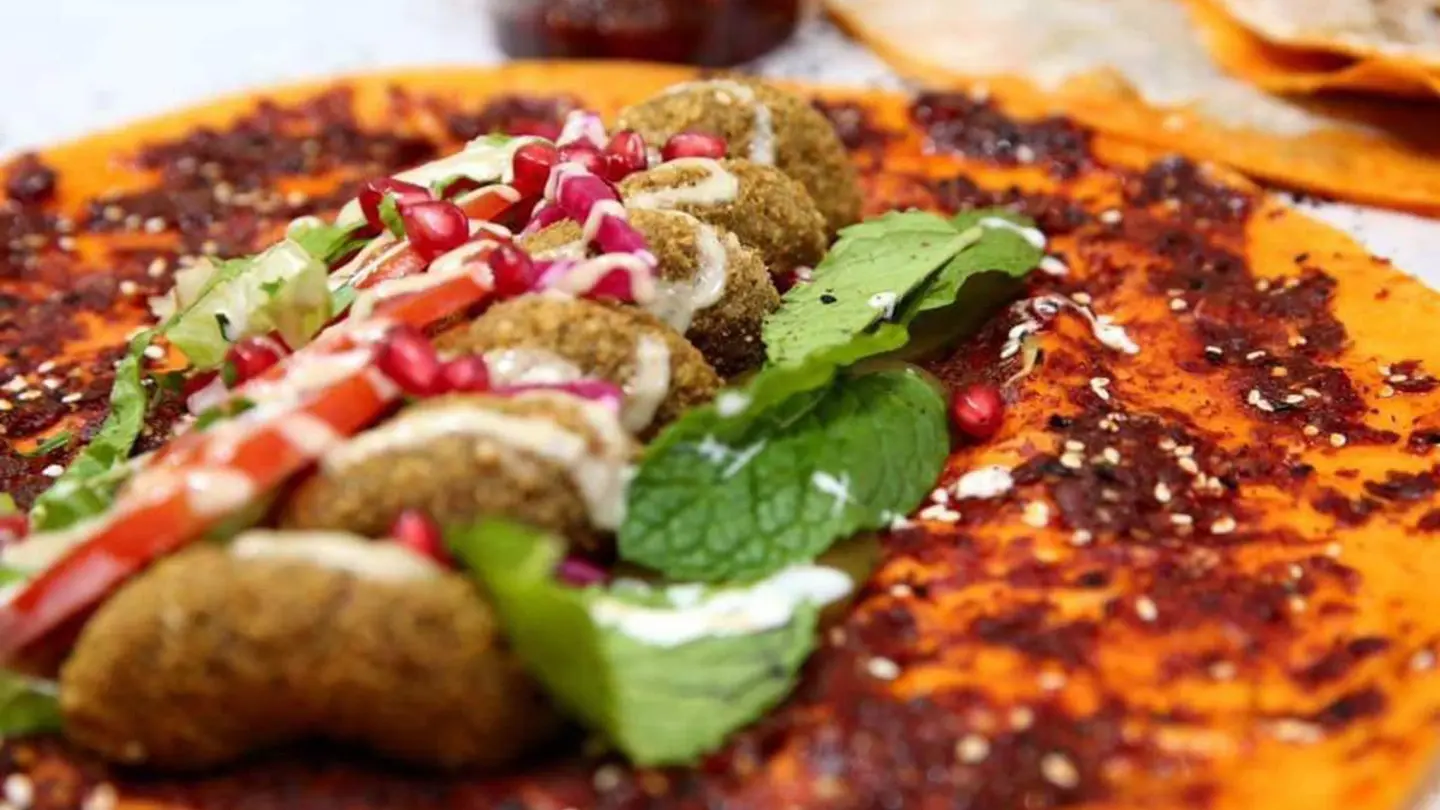 Muhammara Bread Falafel Sandwich