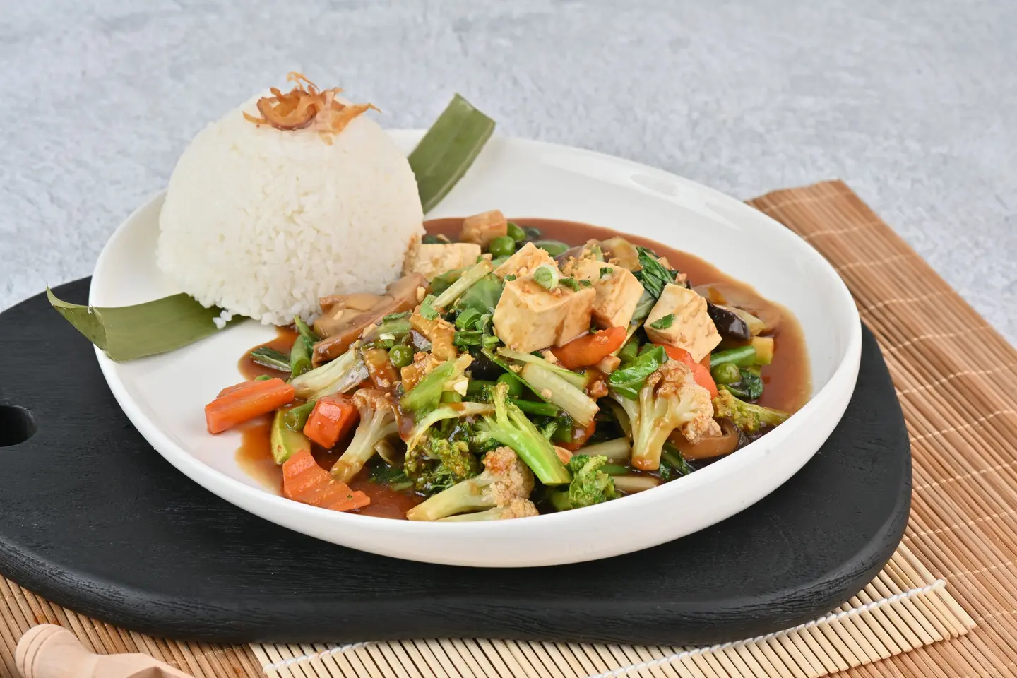 Mixed Vegetable And Tofu Rice