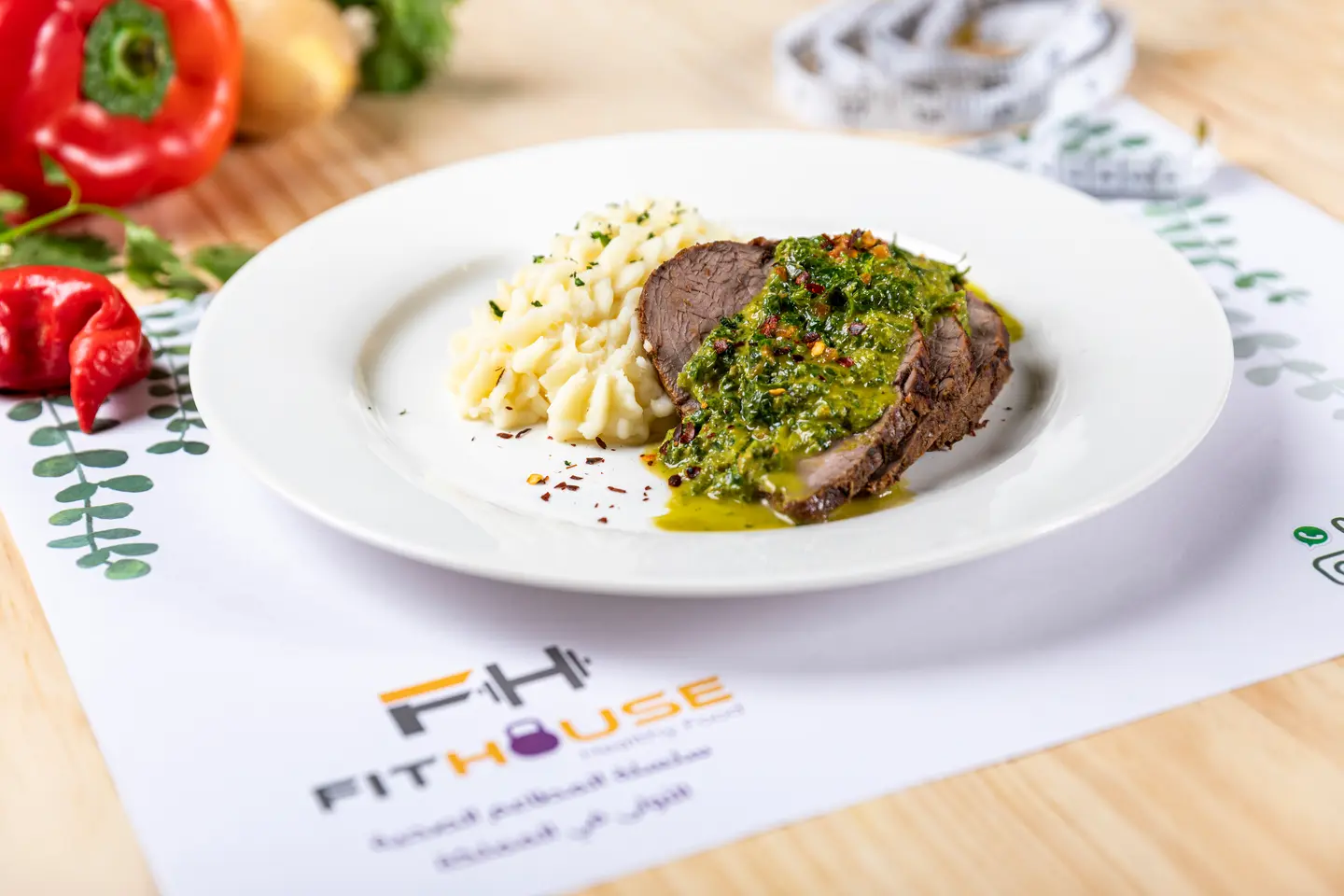 Beef Steak With Chimichurri Sause   Meal