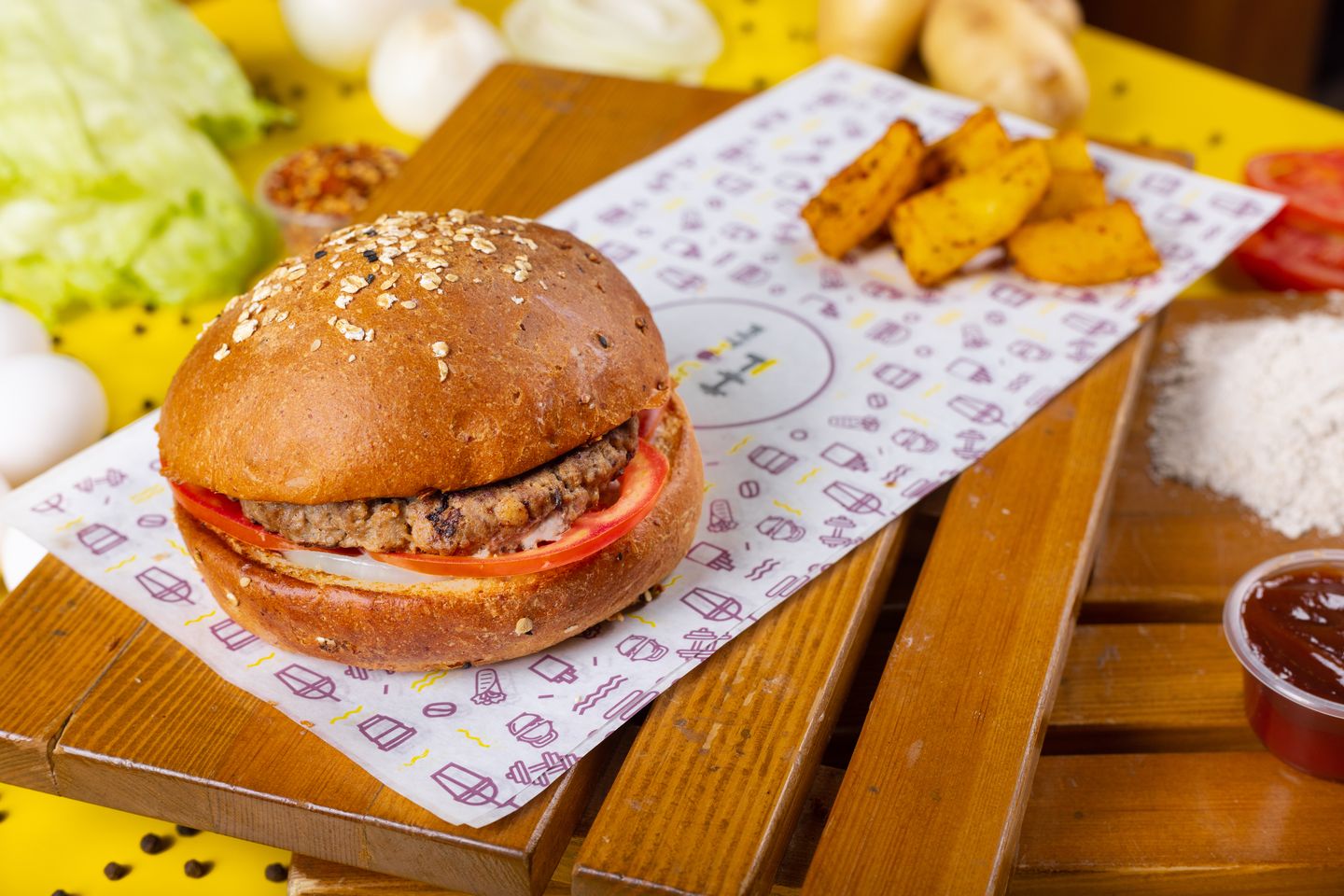Grilled Beef Burger   Meal