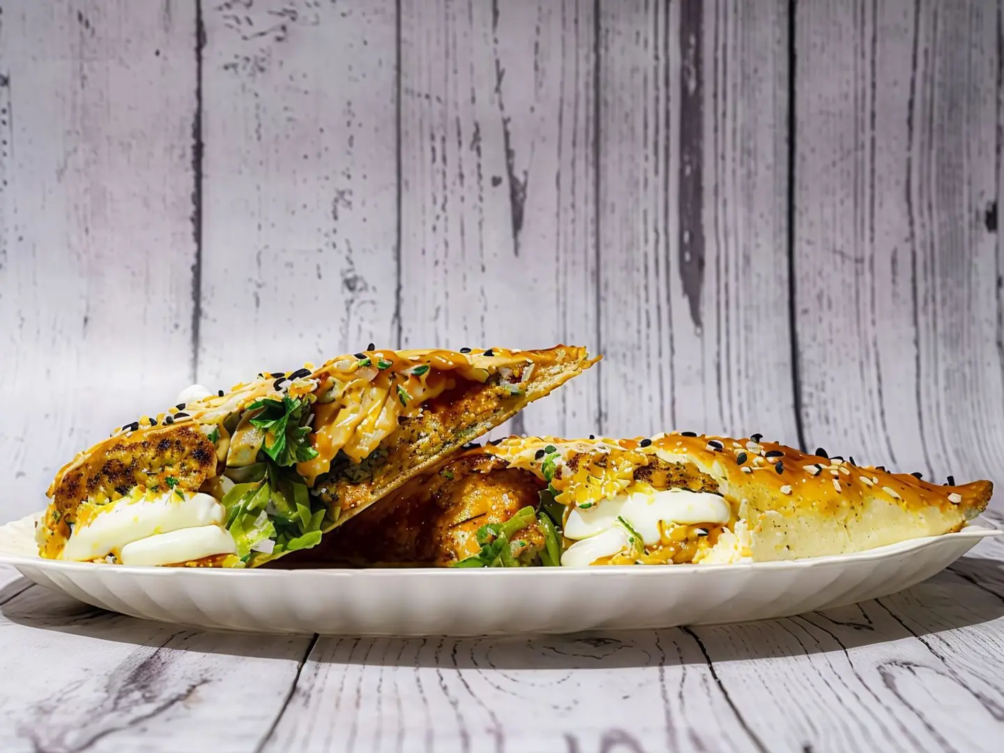 فطيرة الفلافل حمص وبيض