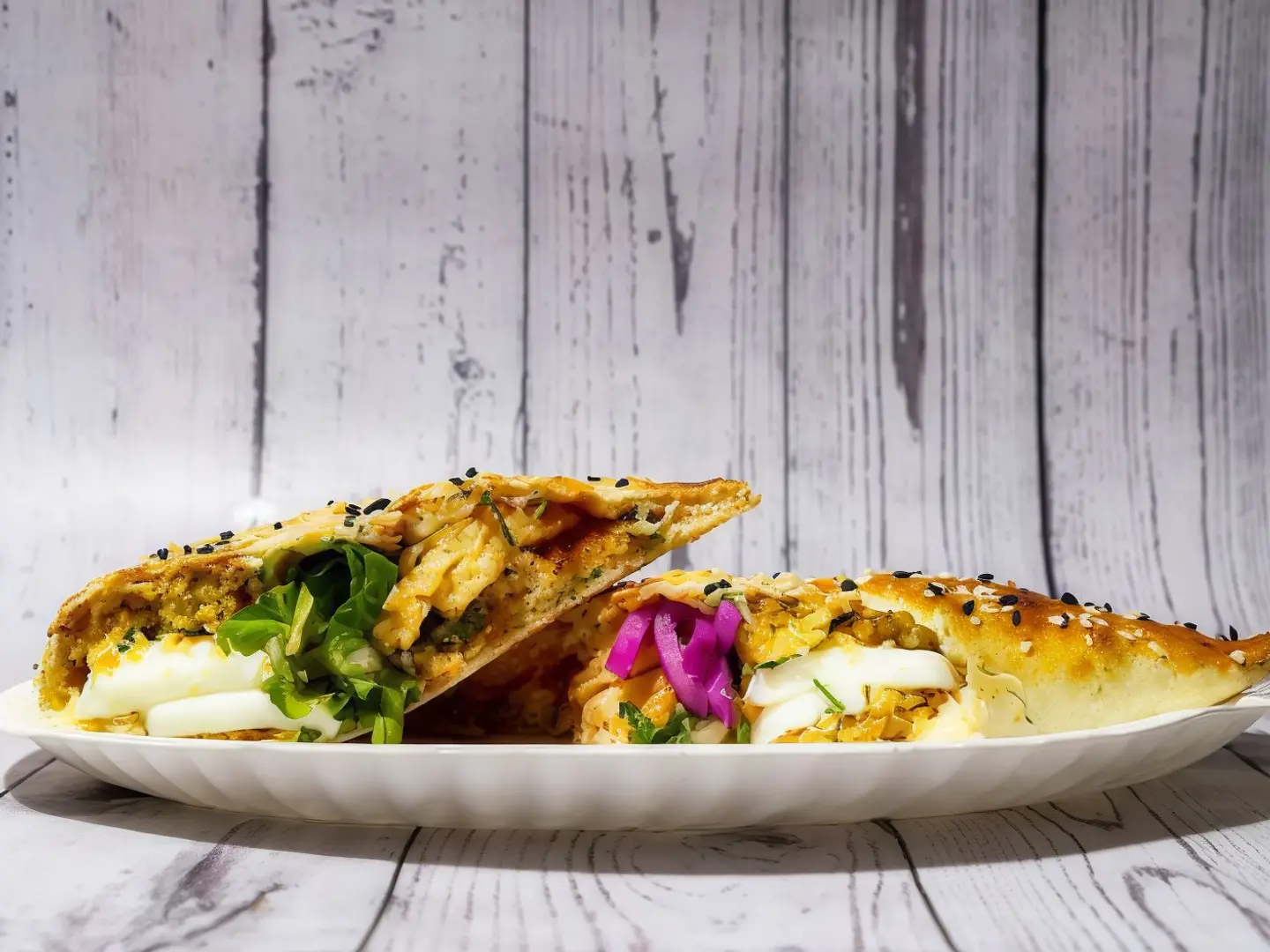 فطيرة الفلافل جبن وبيض