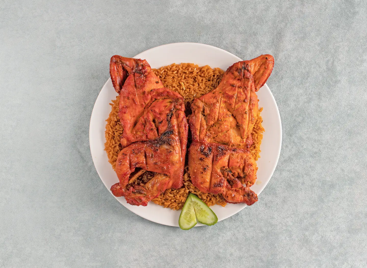 Charcoal Chicken With Red Mezze Rice