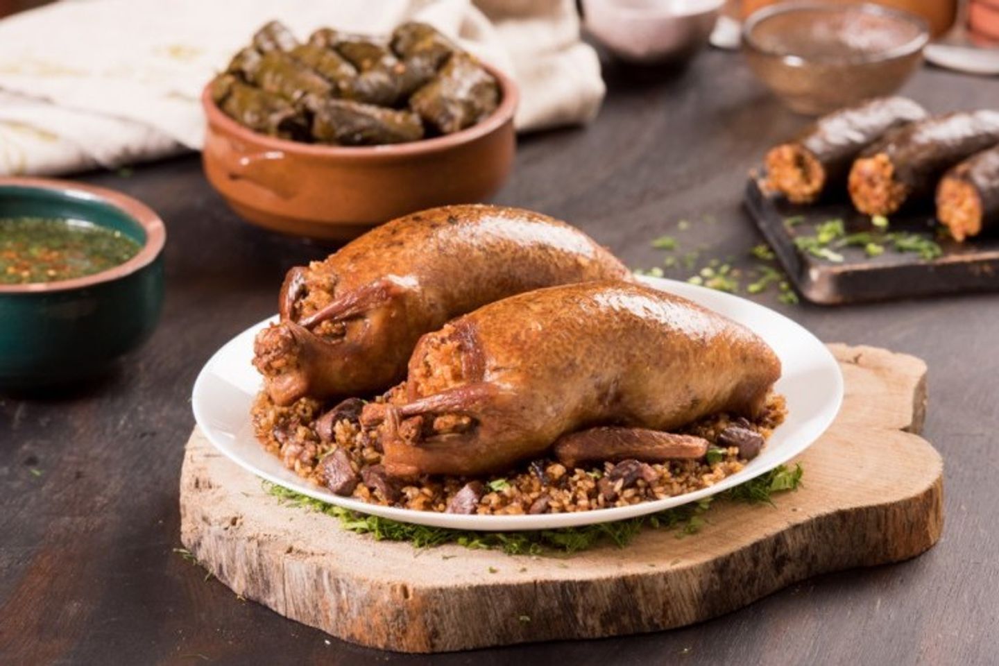 حمام محمر مع أرز