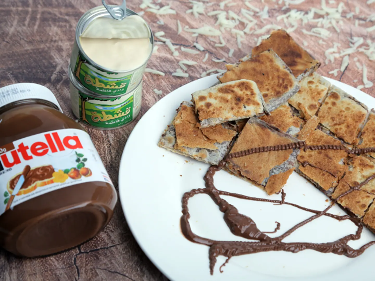 مطبق قشطة مع شوكولاتة