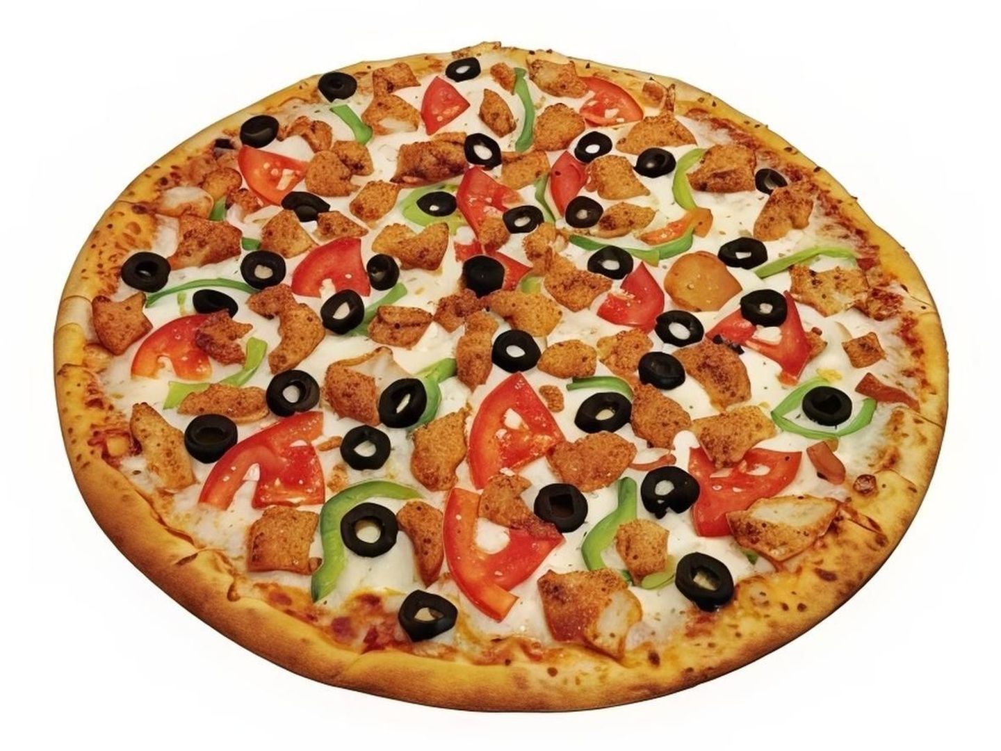 Chicken Pieces Pizza With Liquid Cheese