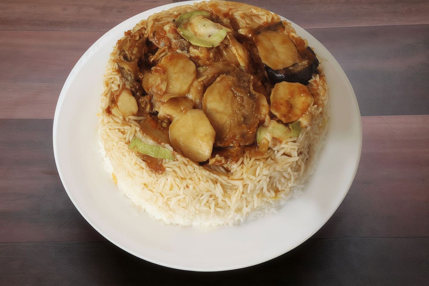 نصف دجاج مقلوبة