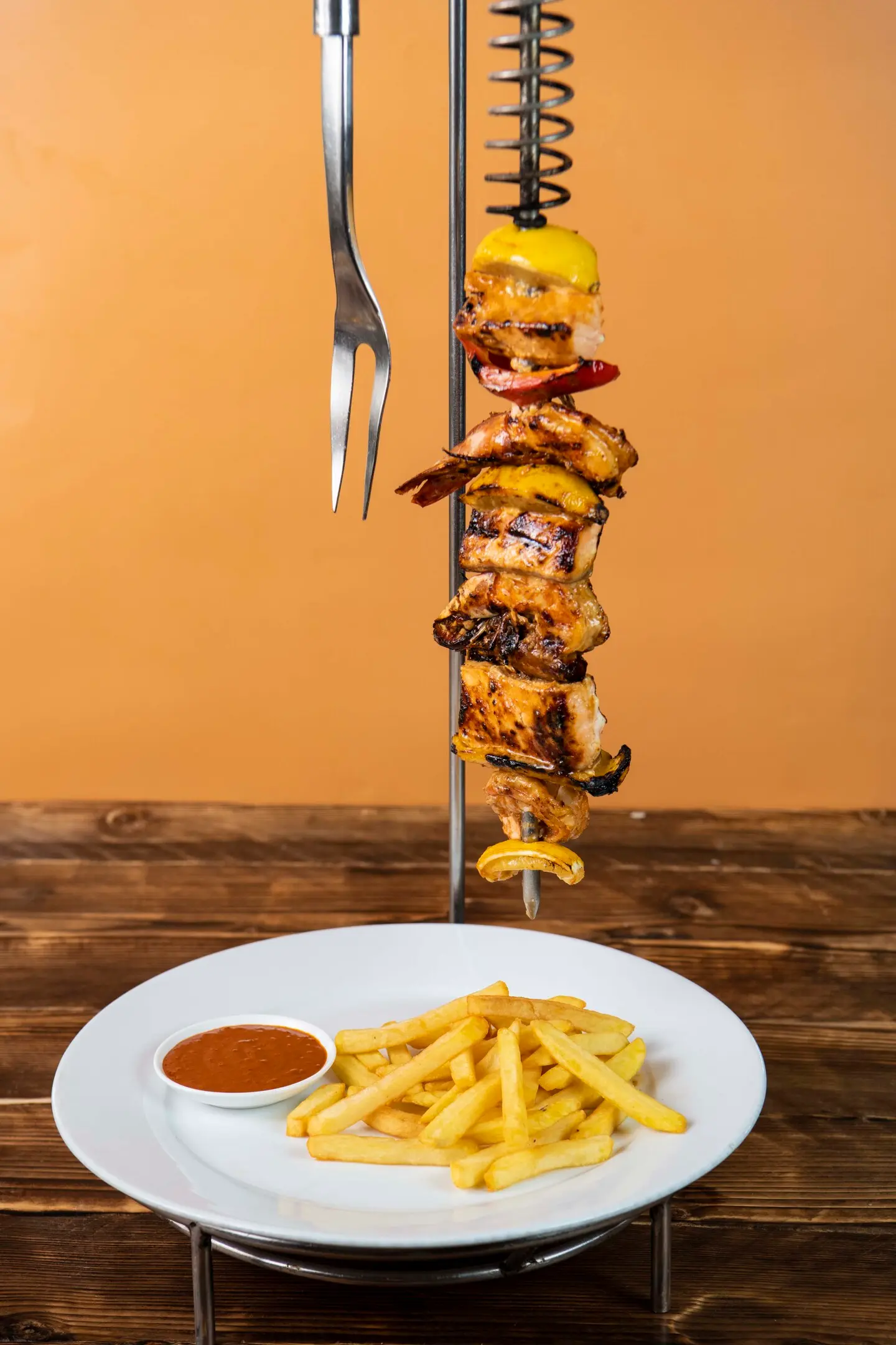 Salmon Skewer With Shrimp